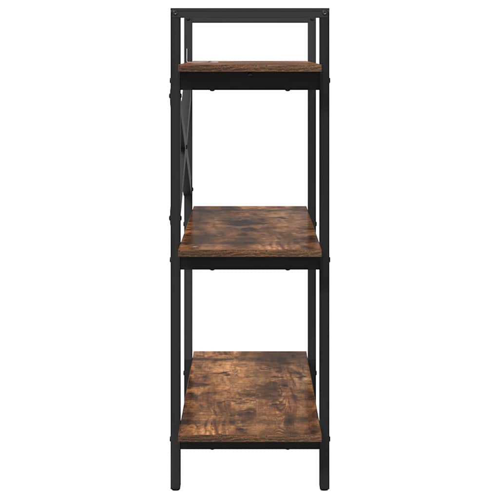 Bookshelf 3-Tier 100 x 33.5 x 102 cm Engineered Wood Smoked Oak