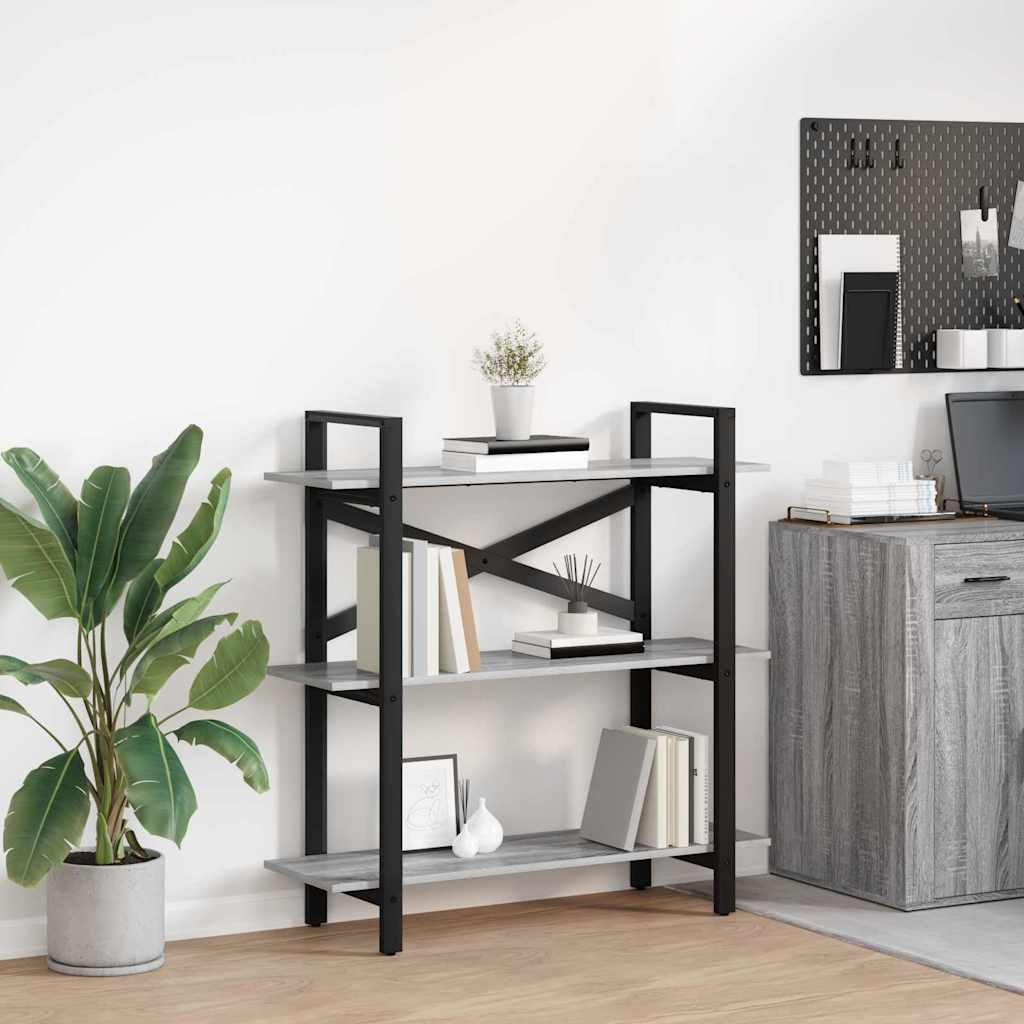 Bookshelf 3-Tier 100 x 33.5 x 102 cm Engineered Wood