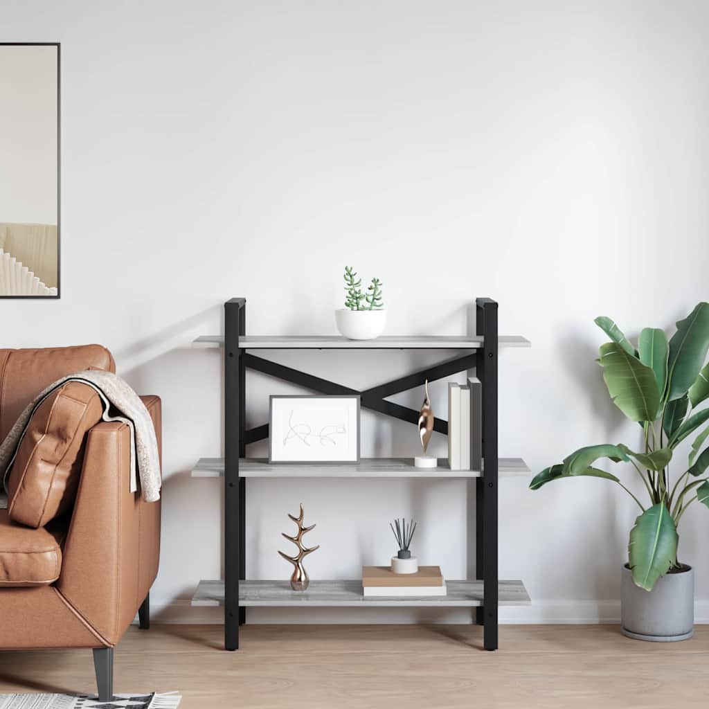 Bookshelf 3-Tier 100 x 33.5 x 102 cm Engineered Wood