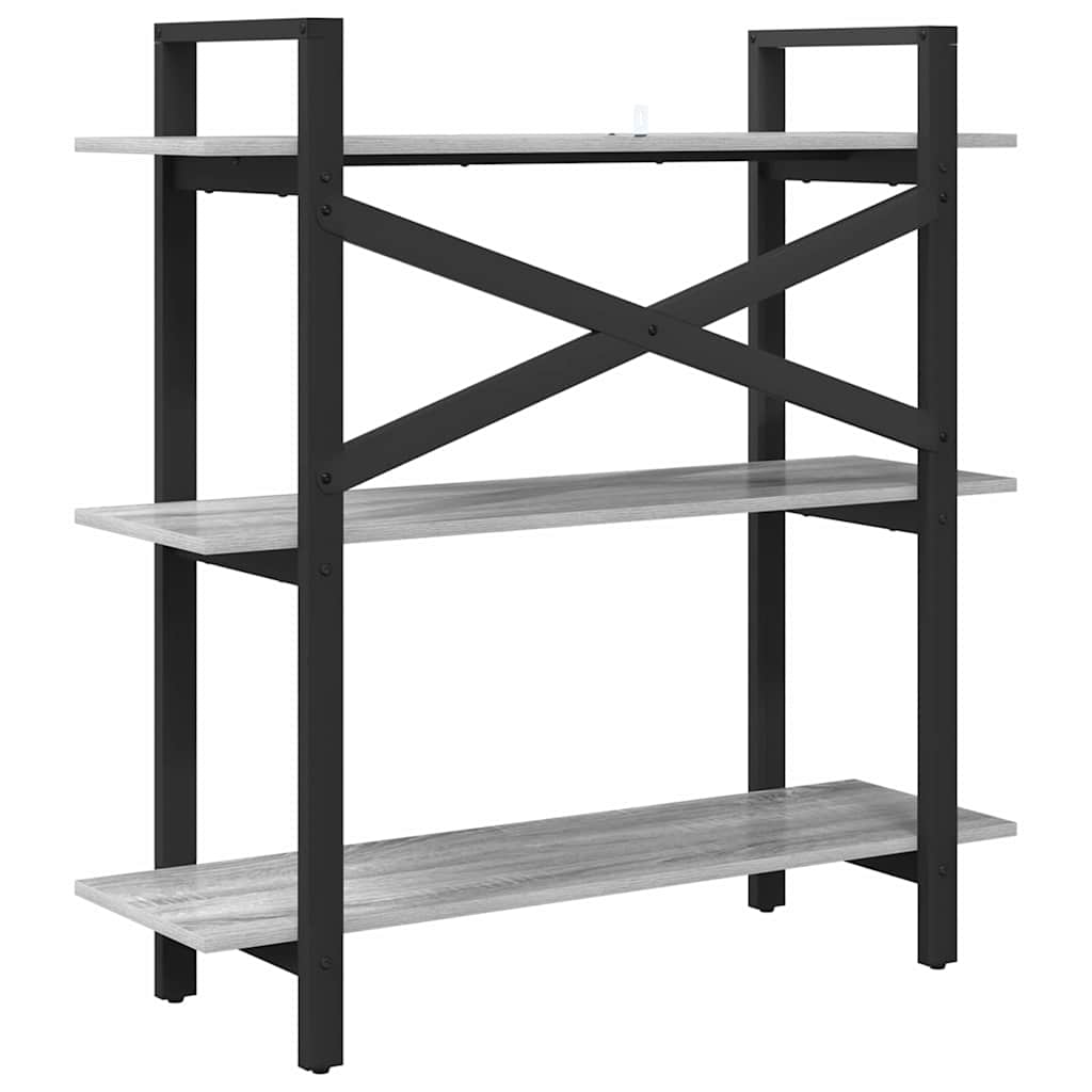 Bookshelf 3-Tier 100 x 33.5 x 102 cm Engineered Wood