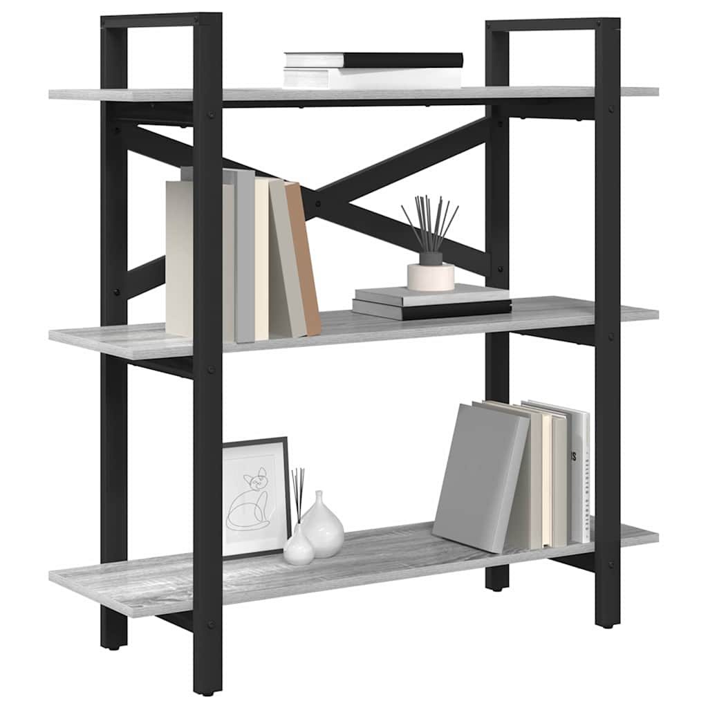 Bookshelf 3-Tier 100 x 33.5 x 102 cm Engineered Wood