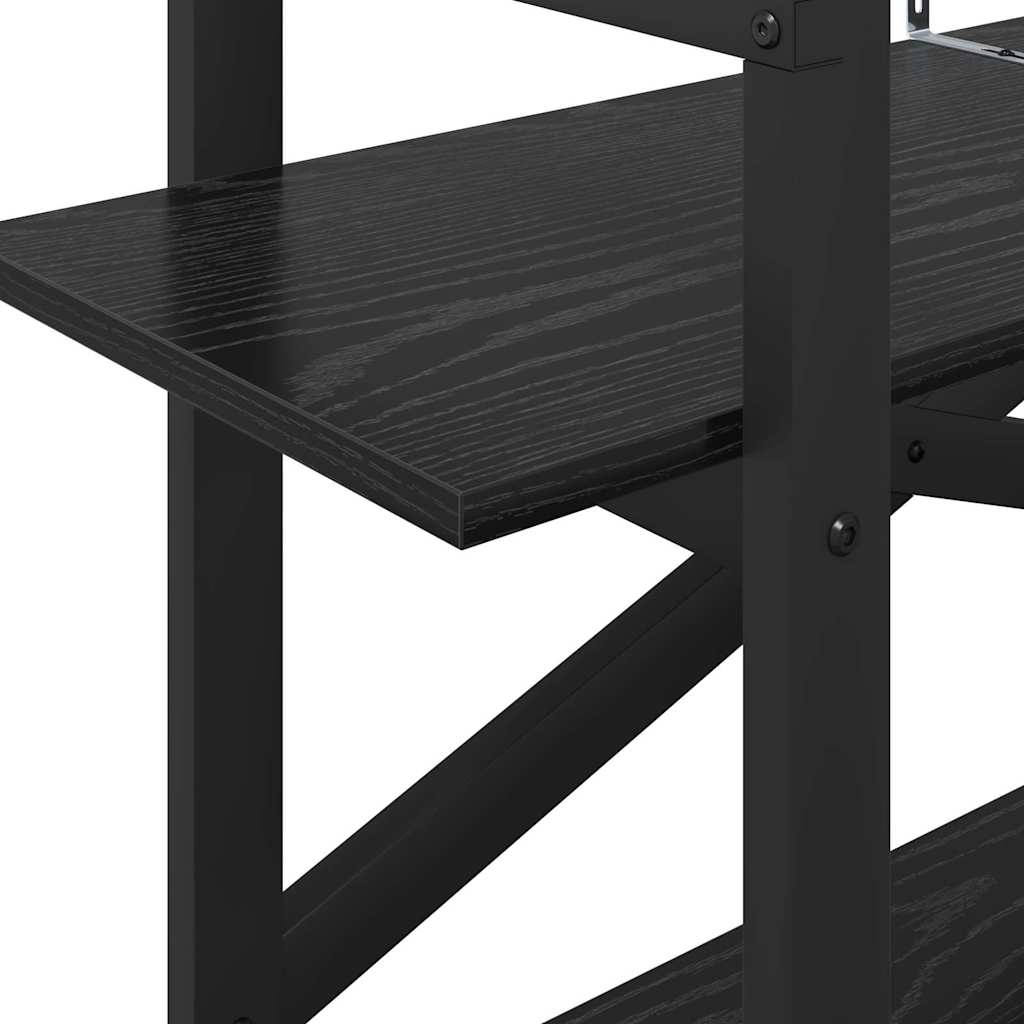 Bookshelf 2-Tier 100 x 33.5 x 64 cm Engineered Wood Black Oak