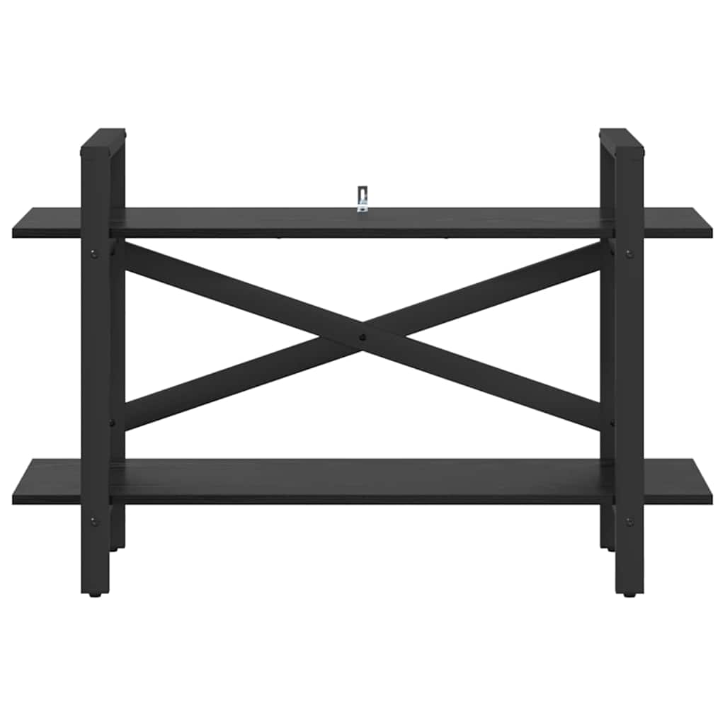 Bookshelf 2-Tier 100 x 33.5 x 64 cm Engineered Wood Black Oak