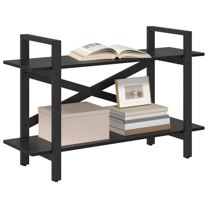Bookshelf 2-Tier 100 x 33.5 x 64 cm Engineered Wood Black Oak