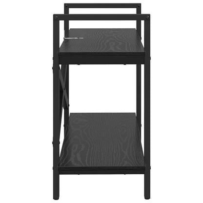 Bookshelf 2-Tier 100 x 33.5 x 64 cm Engineered Wood Black Oak
