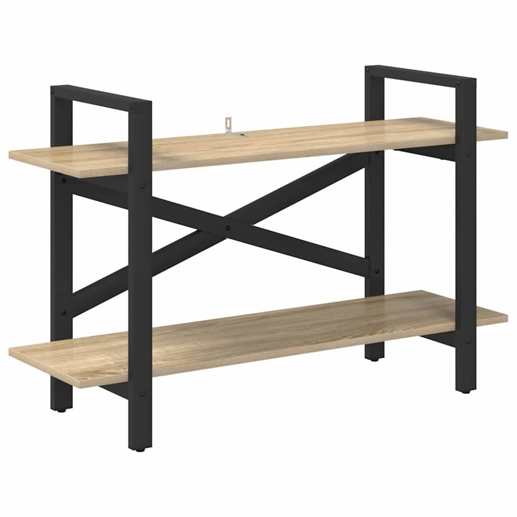 Bookshelf 2-Tier 100 x 33.5 x 64 cm Engineered Wood Sonoma Oak
