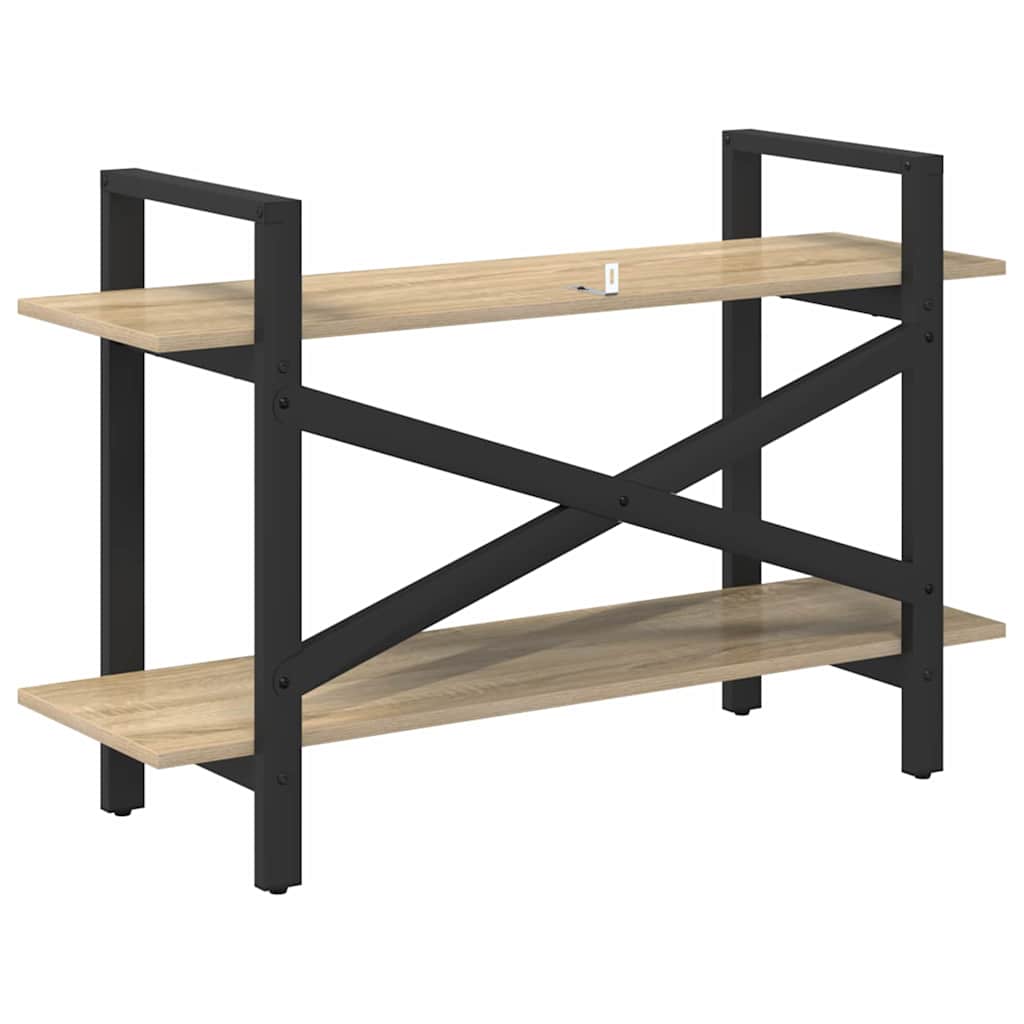 Bookshelf 2-Tier 100 x 33.5 x 64 cm Engineered Wood Sonoma Oak