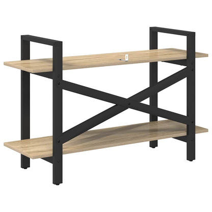 Bookshelf 2-Tier 100 x 33.5 x 64 cm Engineered Wood Sonoma Oak