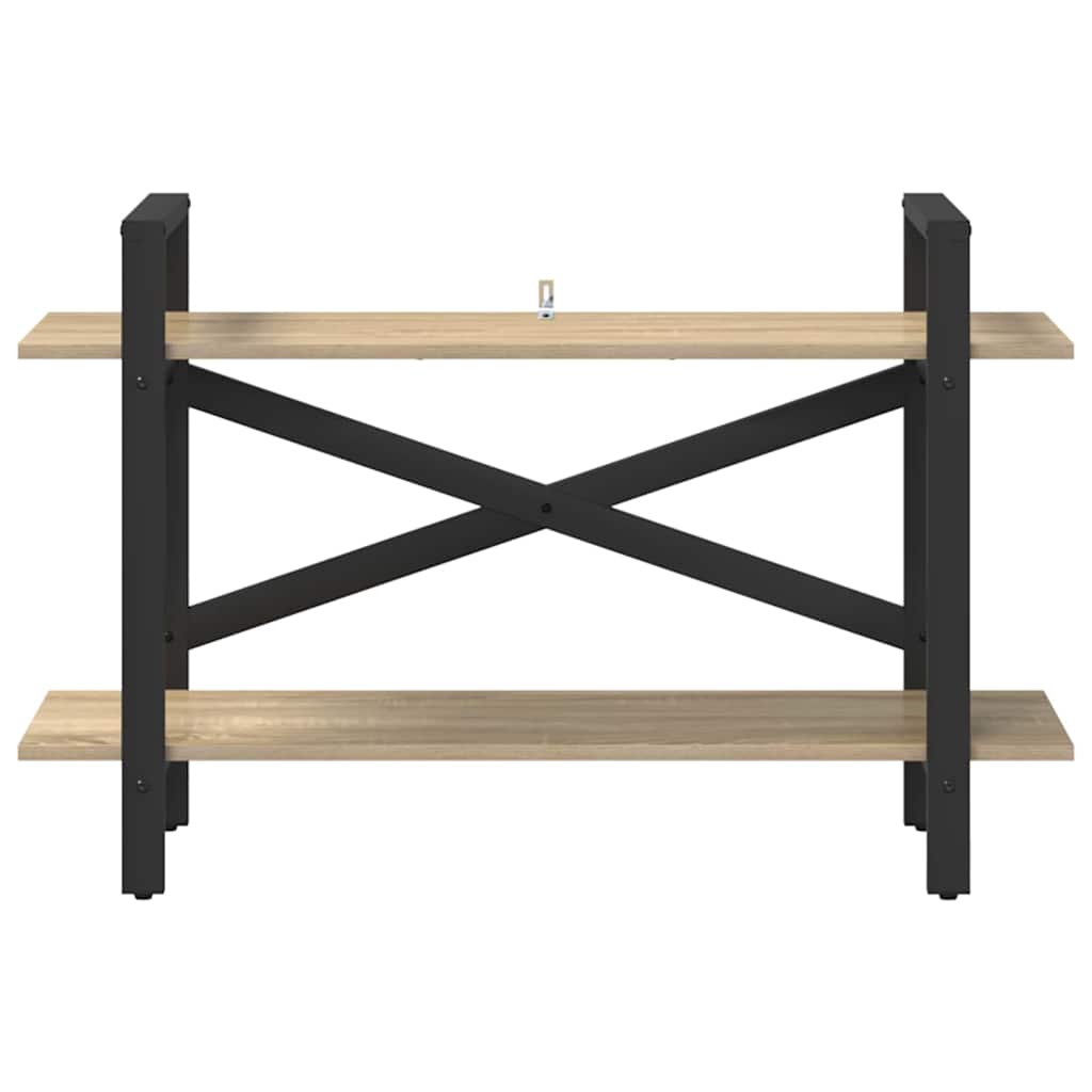 Bookshelf 2-Tier 100 x 33.5 x 64 cm Engineered Wood Sonoma Oak