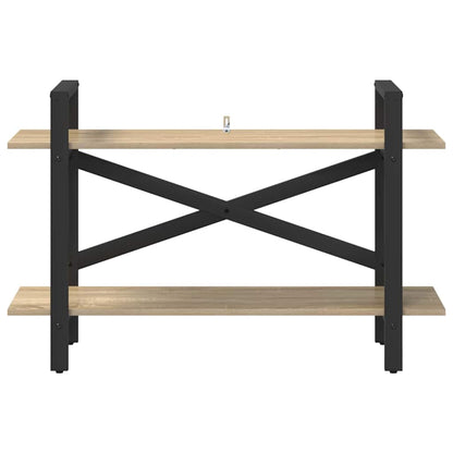 Bookshelf 2-Tier 100 x 33.5 x 64 cm Engineered Wood Sonoma Oak