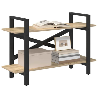 Bookshelf 2-Tier 100 x 33.5 x 64 cm Engineered Wood Sonoma Oak