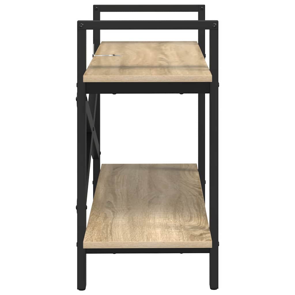 Bookshelf 2-Tier 100 x 33.5 x 64 cm Engineered Wood Sonoma Oak