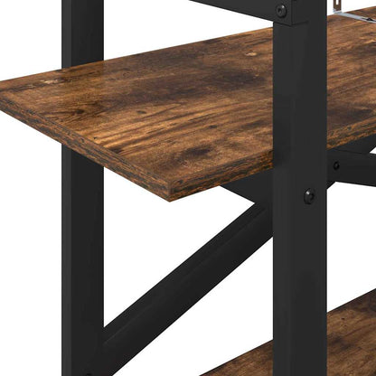 Bookshelf 2-Tier 100 x 33.5 x 64 cm Engineered Wood Smoked Oak