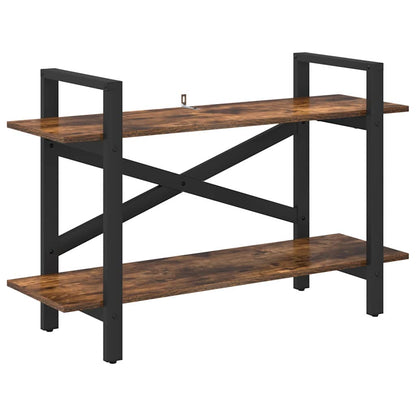 Bookshelf 2-Tier 100 x 33.5 x 64 cm Engineered Wood Smoked Oak