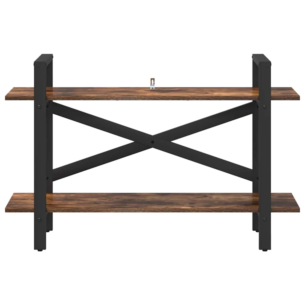 Bookshelf 2-Tier 100 x 33.5 x 64 cm Engineered Wood Smoked Oak