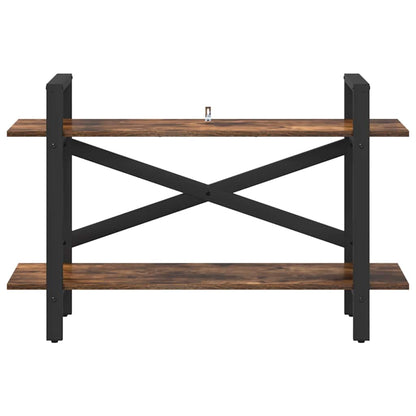 Bookshelf 2-Tier 100 x 33.5 x 64 cm Engineered Wood Smoked Oak