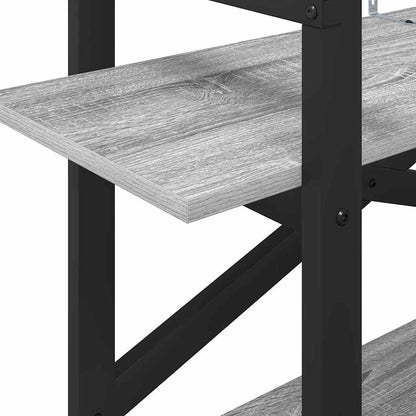 Bookshelf 2-Tier 100 x 33.5 x 64 cm Engineered Wood Grey Sonoma