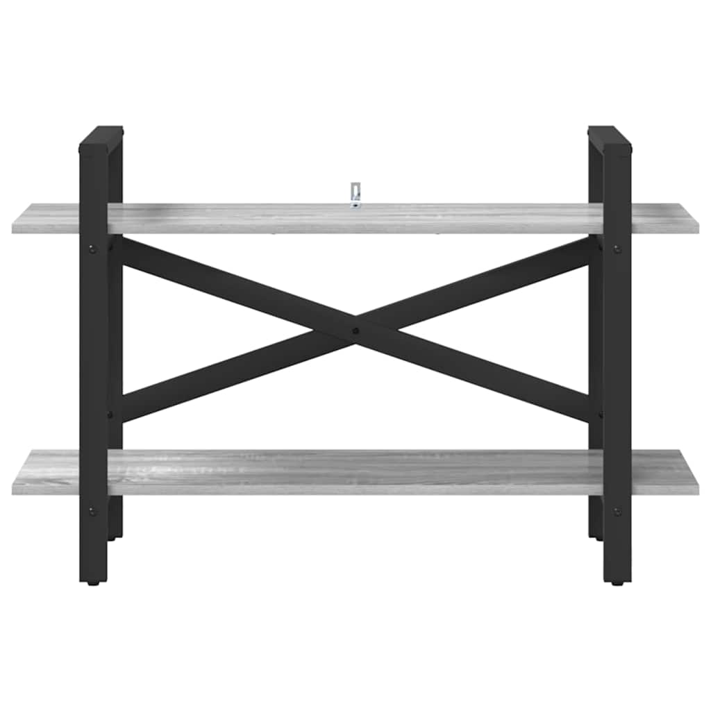 Bookshelf 2-Tier 100 x 33.5 x 64 cm Engineered Wood Grey Sonoma