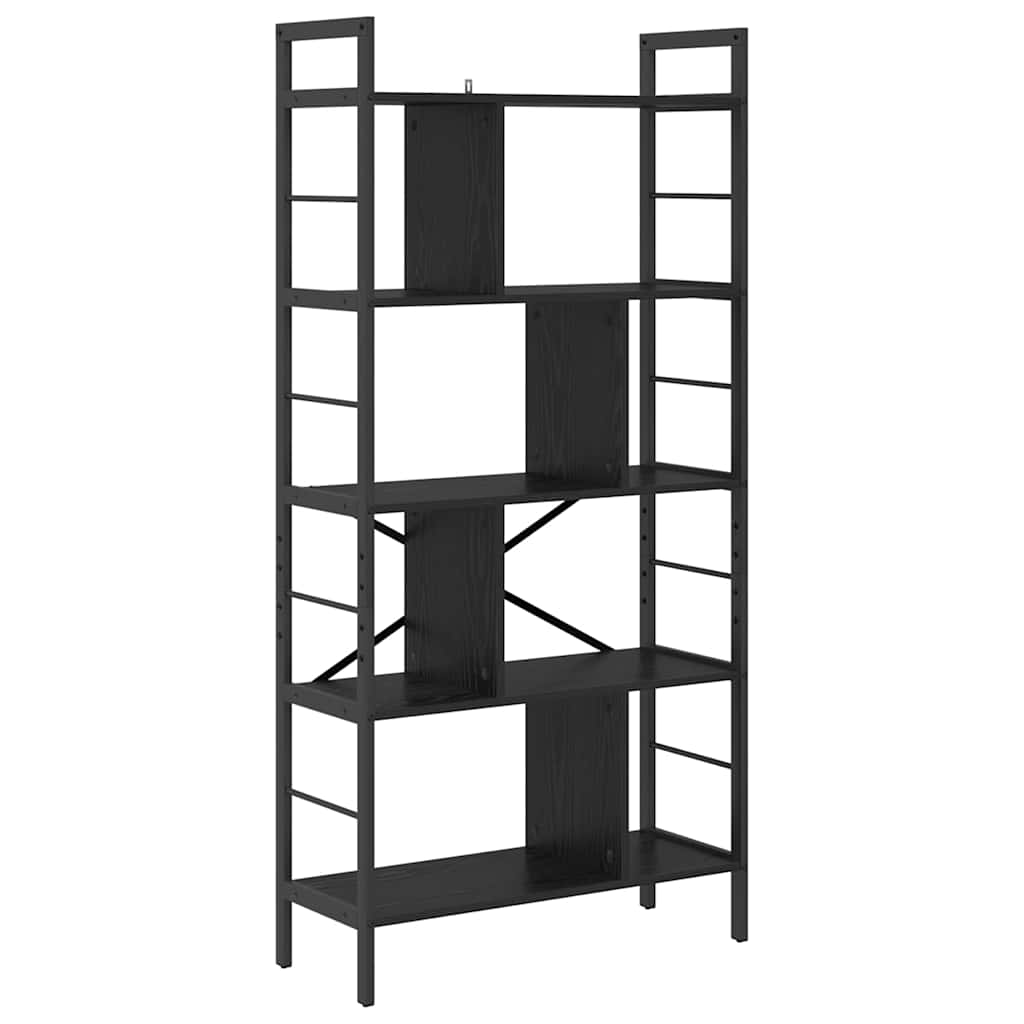 Bookshelf Black Oak 75 x 30 x 156 cm Engineered Wood