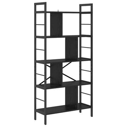 Bookshelf Black Oak 75 x 30 x 156 cm Engineered Wood