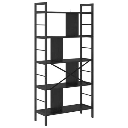 Bookshelf Black Oak 75 x 30 x 156 cm Engineered Wood