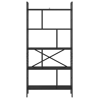 Bookshelf Black Oak 75 x 30 x 156 cm Engineered Wood