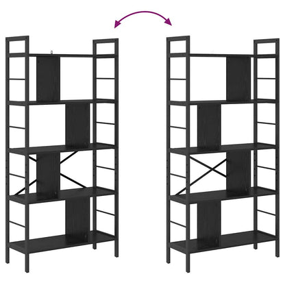 Bookshelf Black Oak 75 x 30 x 156 cm Engineered Wood