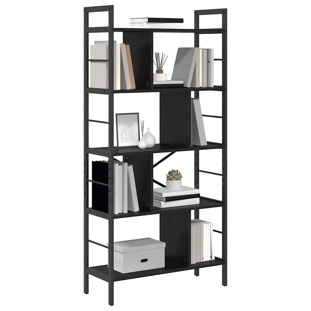 Bookshelf Black Oak 75 x 30 x 156 cm Engineered Wood