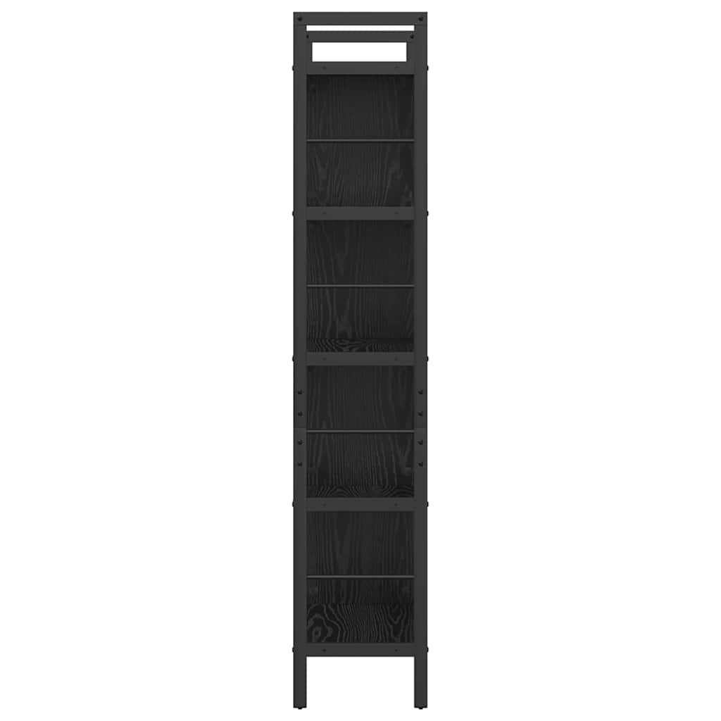 Bookshelf Black Oak 75 x 30 x 156 cm Engineered Wood