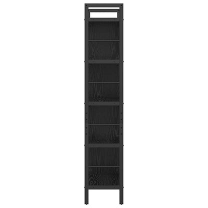 Bookshelf Black Oak 75 x 30 x 156 cm Engineered Wood