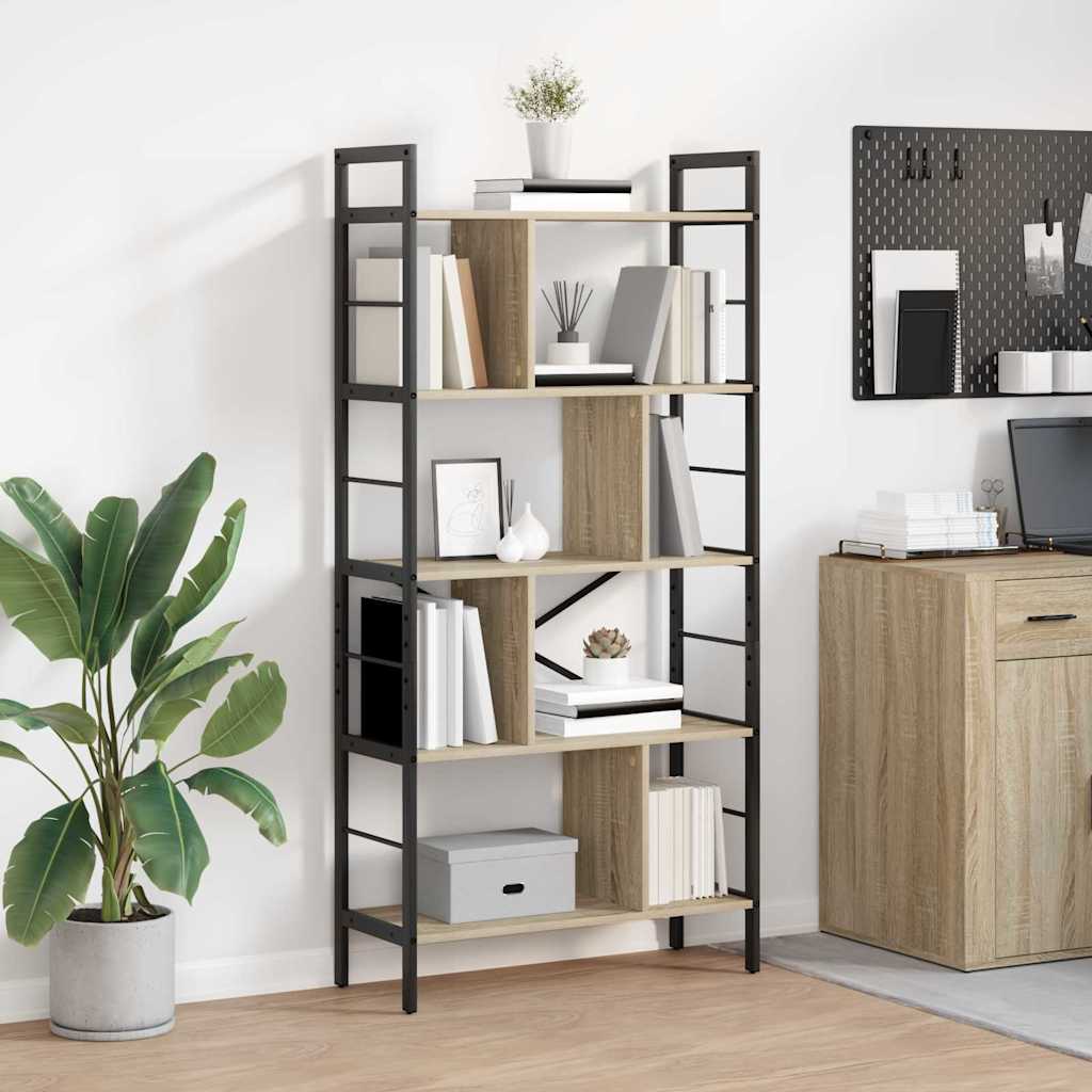 Bookshelf Sonoma Oak 75 x 30 x 156 cm Engineered Wood