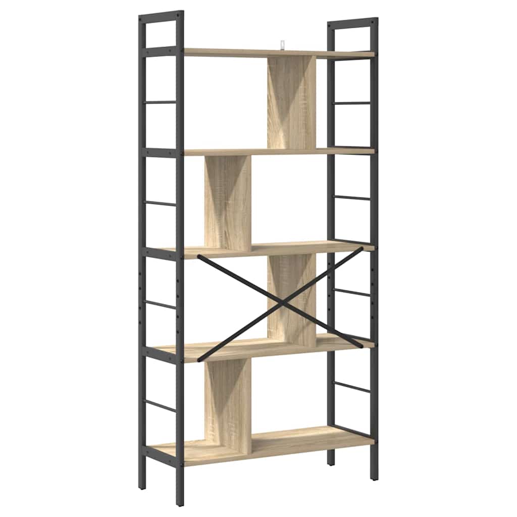 Bookshelf Sonoma Oak 75 x 30 x 156 cm Engineered Wood