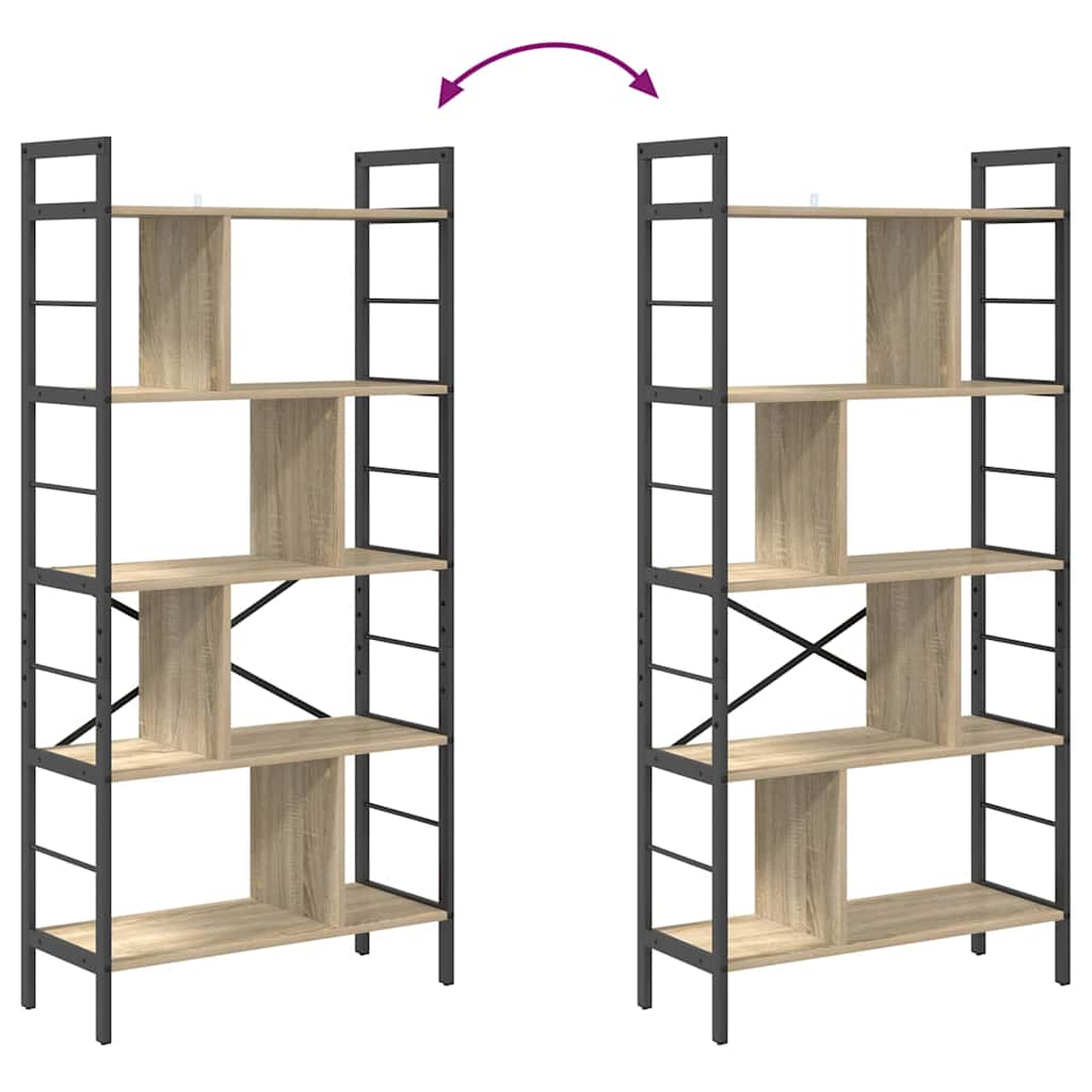 Bookshelf Sonoma Oak 75 x 30 x 156 cm Engineered Wood