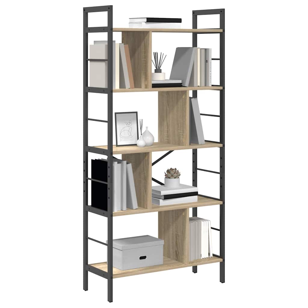 Bookshelf Sonoma Oak 75 x 30 x 156 cm Engineered Wood