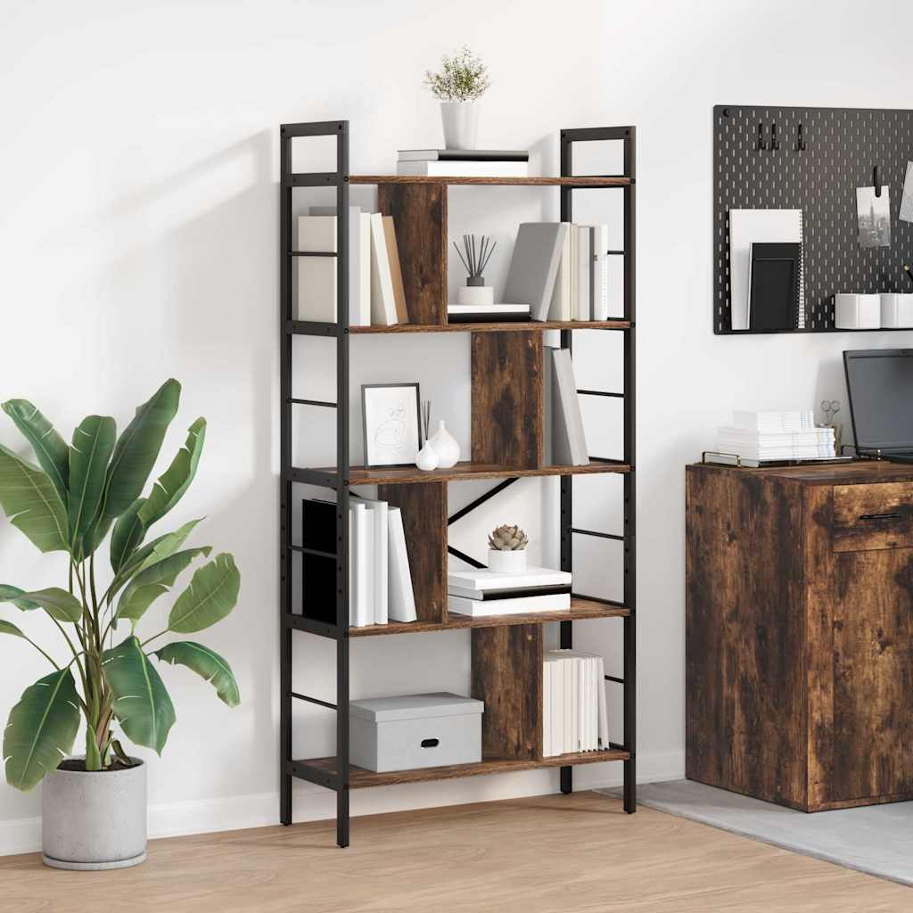 Bookshelf Smoked Oak 75 x 30 x 156 cm Engineered Wood