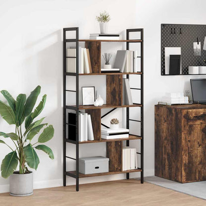 Bookshelf Smoked Oak 75 x 30 x 156 cm Engineered Wood