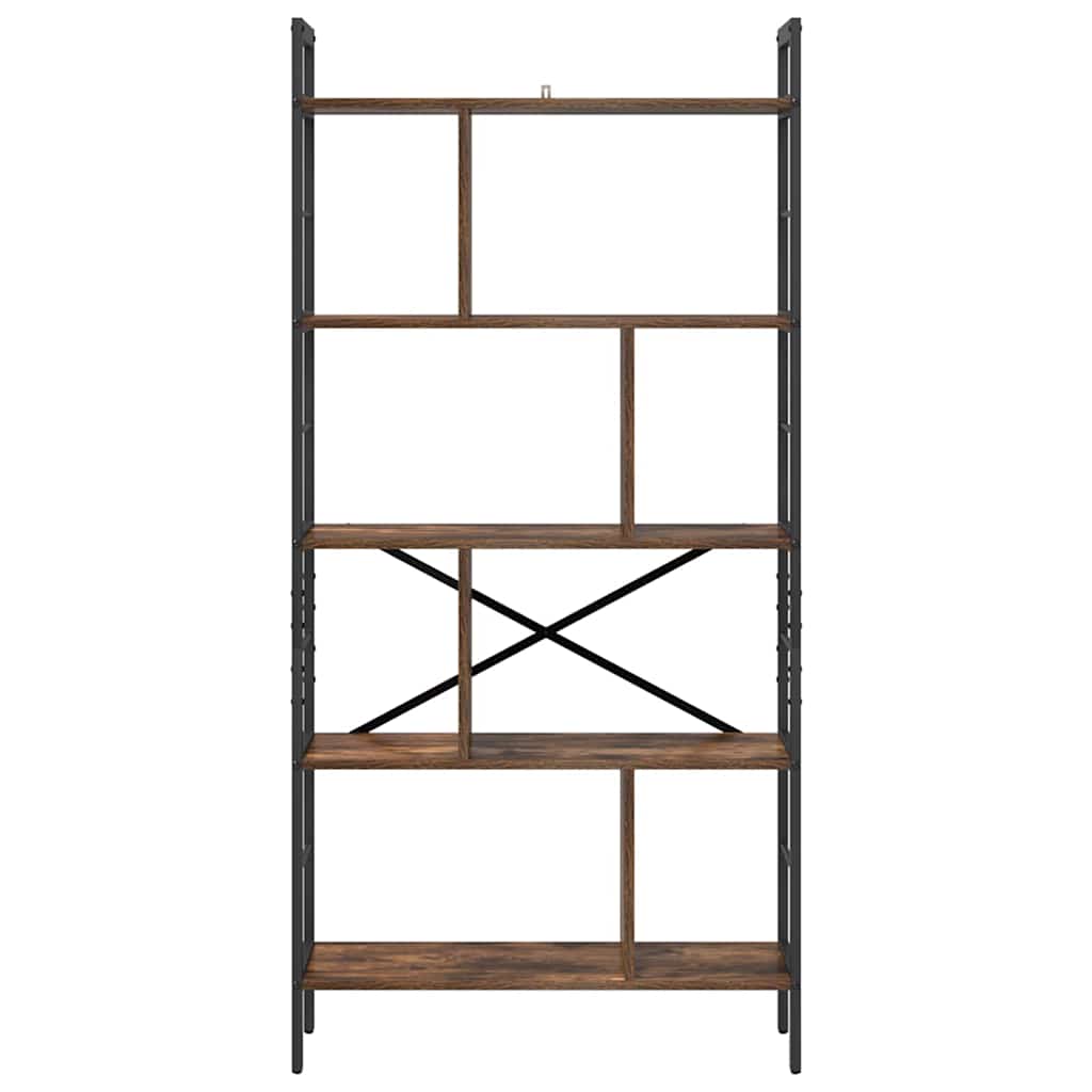 Bookshelf Smoked Oak 75 x 30 x 156 cm Engineered Wood