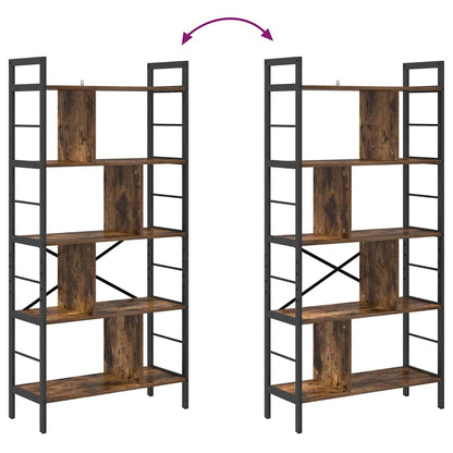 Bookshelf Smoked Oak 75 x 30 x 156 cm Engineered Wood