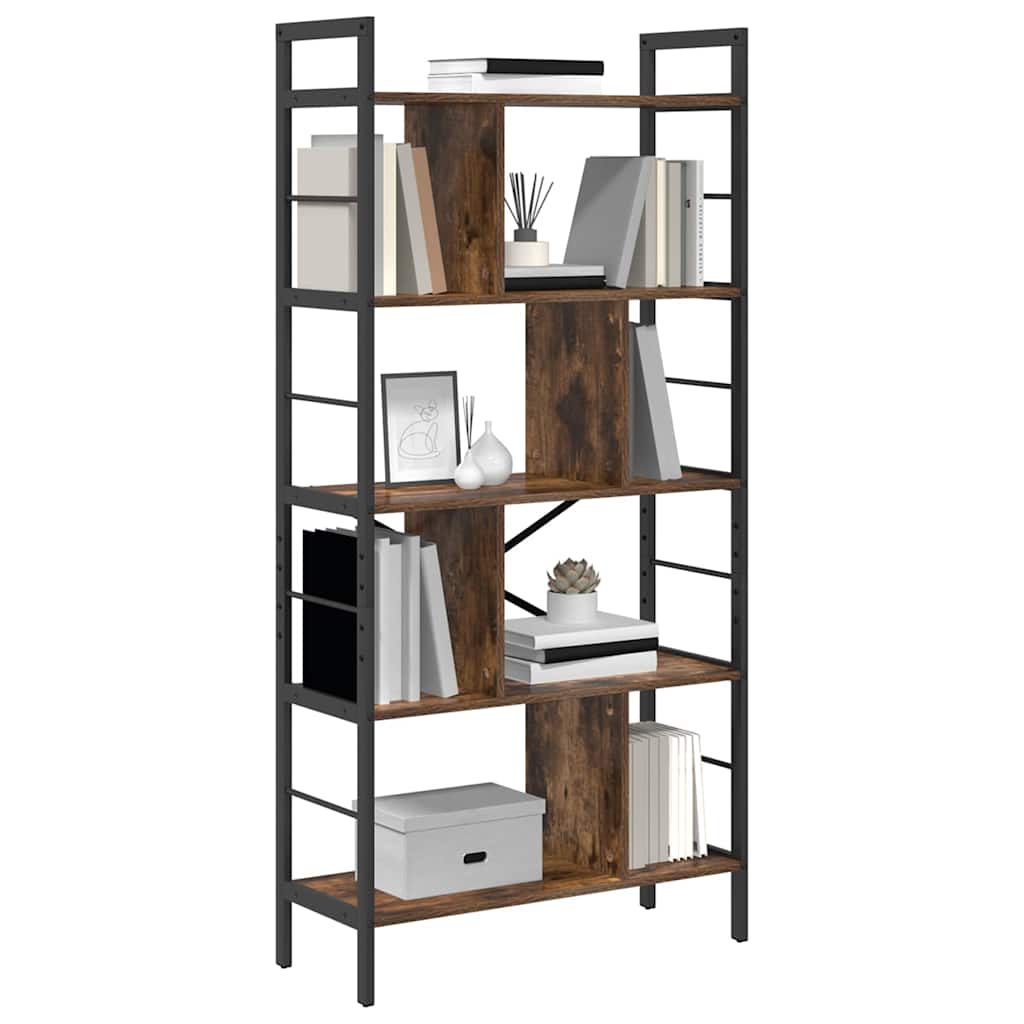 Bookshelf Smoked Oak 75 x 30 x 156 cm Engineered Wood