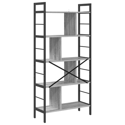 Bookshelf Grey Sonoma 75 x 30 x 156 cm Engineered Wood