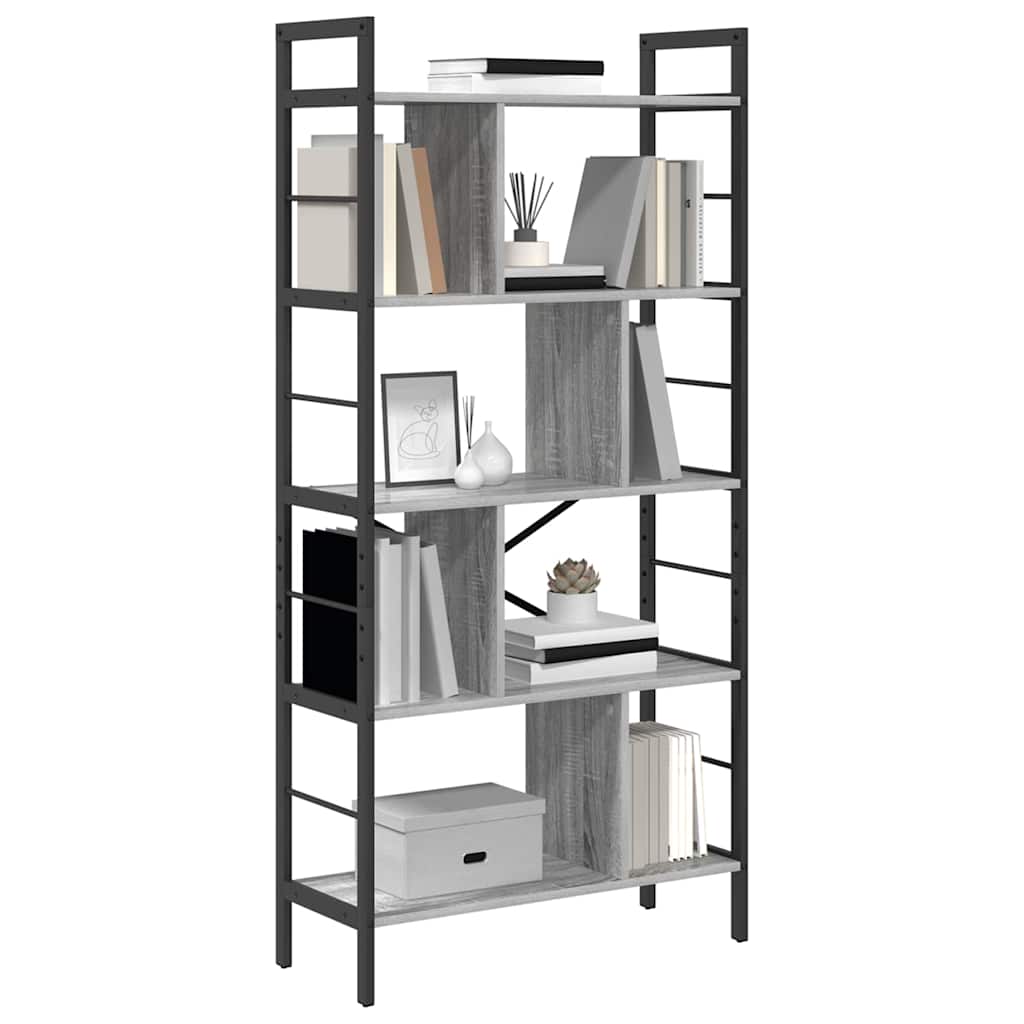 Bookshelf Grey Sonoma 75 x 30 x 156 cm Engineered Wood