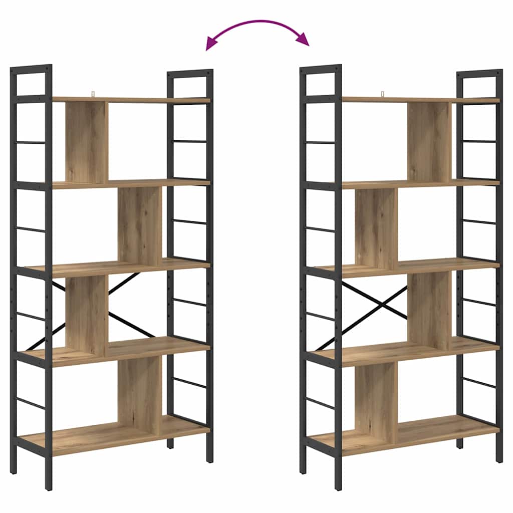 Bookshelf Artisan Oak 75 x 30 x 156 cm Engineered Wood
