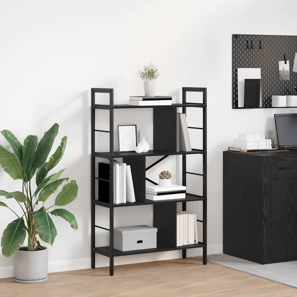 Bookshelf Black Oak 75 x 30 x 123.5 cm Engineered Wood