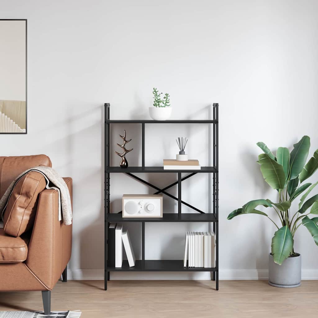 Bookshelf Black Oak 75 x 30 x 123.5 cm Engineered Wood