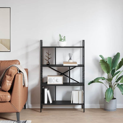 Bookshelf Black Oak 75 x 30 x 123.5 cm Engineered Wood