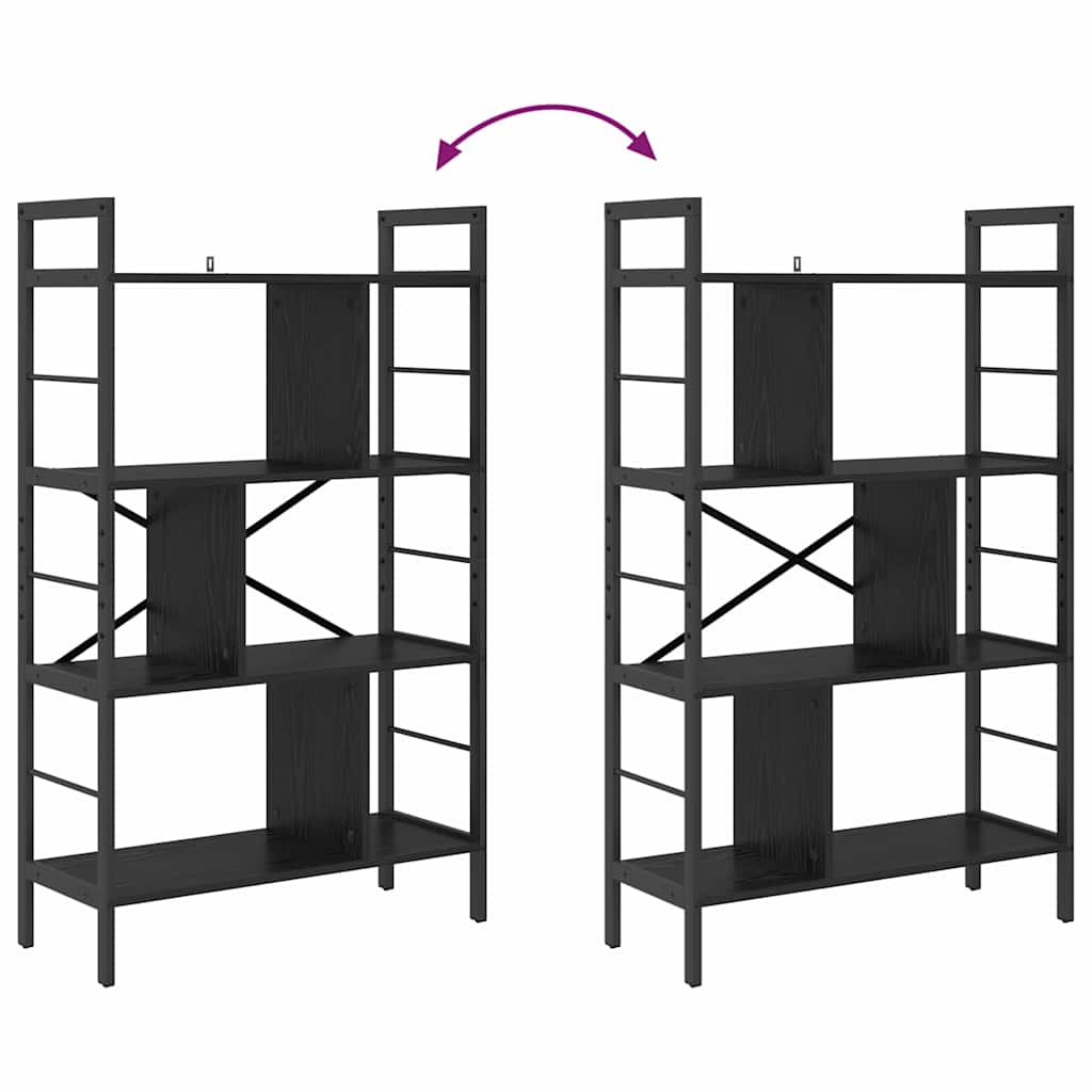 Bookshelf Black Oak 75 x 30 x 123.5 cm Engineered Wood