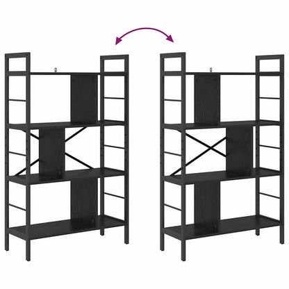 Bookshelf Black Oak 75 x 30 x 123.5 cm Engineered Wood