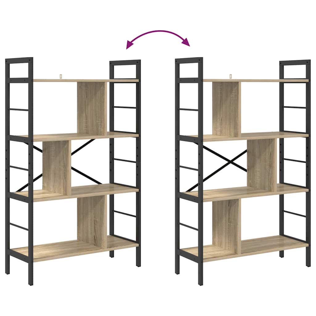 Bookshelf Sonoma Oak 75 x 30 x 123.5 cm Engineered Wood