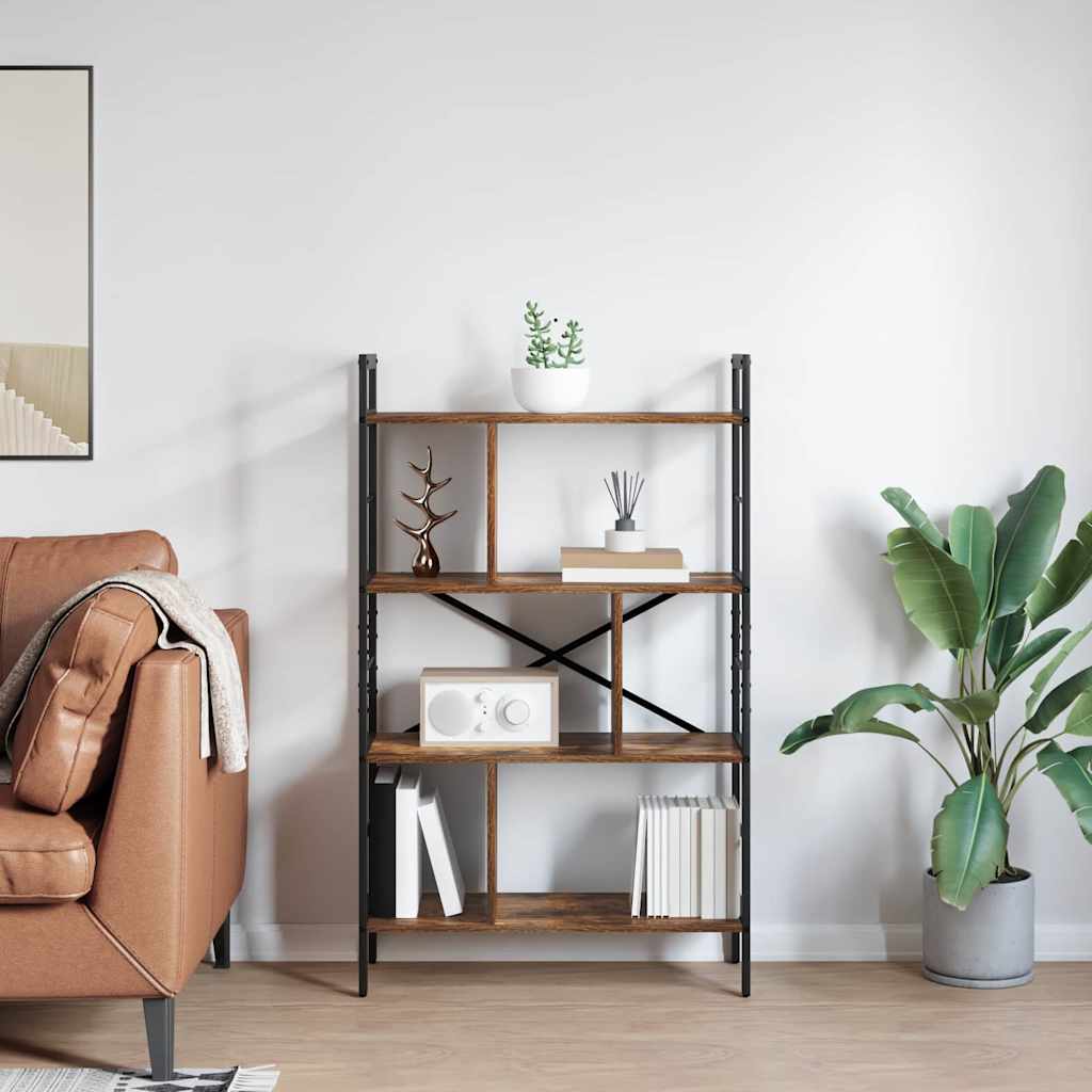 Bookshelf Smoked Oak 75 x 30 x 123.5 cm Engineered Wood