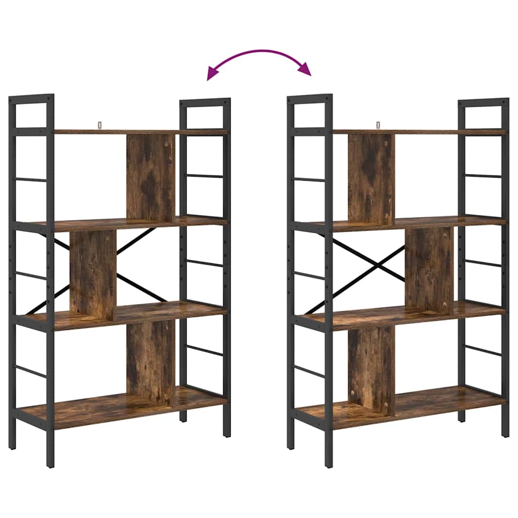 Bookshelf Smoked Oak 75 x 30 x 123.5 cm Engineered Wood